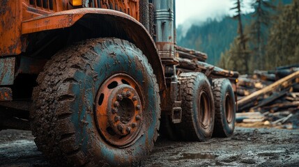 Fototapeta premium Realistic Close-Up of a Tire Being Changed 
