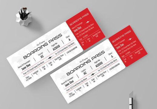 Boarding Pass Flight Ticket Template