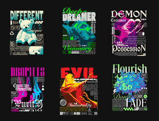 Streetwear Bundle, Streetwear T-shirt Design Bundle. Brutalism Design for T shirt. Streetwear Graphic Set, Urban T-shirt Design for Print on Demand. Streetwear Graphic for DTF DTG Printing
