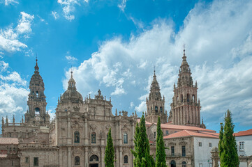 Obraz premium Santiago de Compostela is the capital of the Galicia region in northwestern Spain. It is known as the culmination of the Camino de Santiago pilgrimage route.