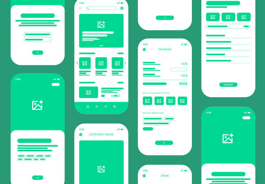 Mobile App Wireframe Layout UX Template