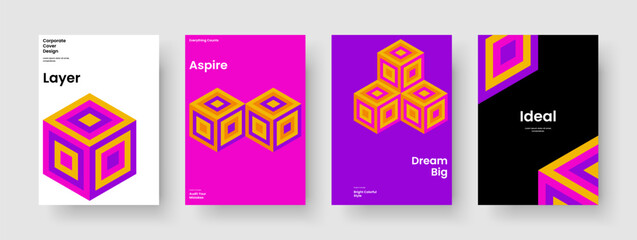 Fototapeta premium Geometric Brochure Design. Isolated Banner Layout. Creative Flyer Template. Book Cover. Poster. Business Presentation. Background. Report. Advertising. Leaflet. Journal. Notebook. Magazine