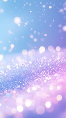 Fototapeta premium Light Blue and Purple Gradient with Snowflakes and Sparkling Lights