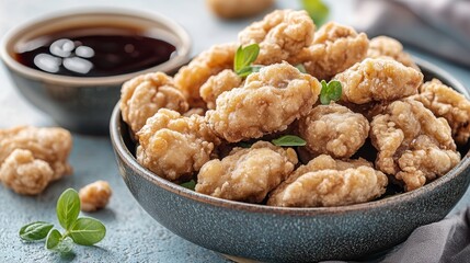 Delicious fried chicken bites kitchen food photography cozy setting close-up culinary delight for food lovers