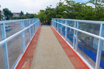 White bridge in Pangkep city square, Indonesia on a sunny day