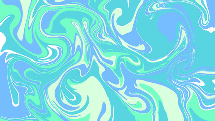 Pastel Blue and Green Abstract Swirl Wallpaper