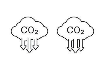 Cloud co2 reduction icon. Illustration vector