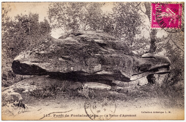 Apremont Tortoise Stone in the Fontainebleau Forest, France. Foret de Fontainebleau - La Tortue...