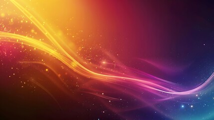 Obraz premium Abstract Colorful Waves With Glowing Particles Background