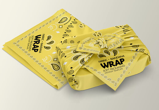 Fabric Bandana Wrap Packaging Folded Cloth Mockup