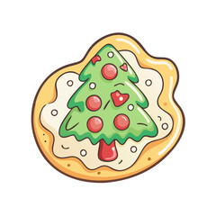 christmas cookie vector icon, christmas vector illustration - simple illustration of achristmas cookie, symbolizing holiday celebrations and festive spirit. christmas flat illustration.