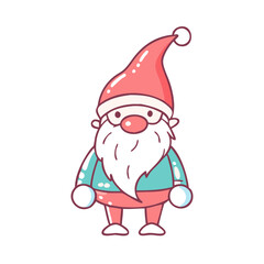 christmas gnome vector icon, christmas vector illustration - simple illustration of achristmas gnome, symbolizing holiday celebrations and festive spirit. christmas flat illustration.