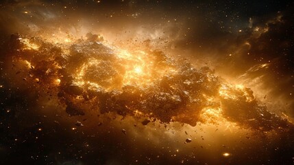 Fototapeta premium Stellar explosion event outer space digital art cosmic environment high angle view universal creation concept