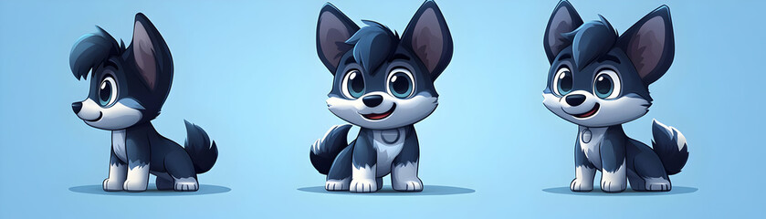 Adorable Husky Puppy Illustration