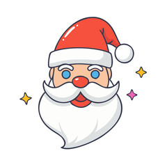 santa claus vector icon, christmas vector illustration - simple illustration of asanta claus, symbolizing holiday celebrations and festive spirit. christmas flat illustration.