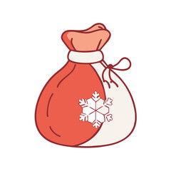 santa s sack vector icon, christmas vector illustration - simple illustration of asanta s sack, symbolizing holiday celebrations and festive spirit. christmas flat illustration.