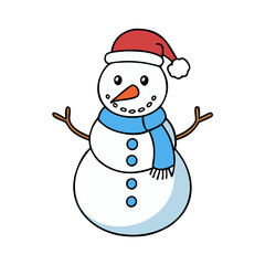 snowman vector icon, christmas vector illustration - simple illustration of asnowman, symbolizing holiday celebrations and festive spirit. christmas flat illustration.