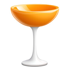 Stylish orange dessert bowl with white stem placed on a neutral background for modern dining