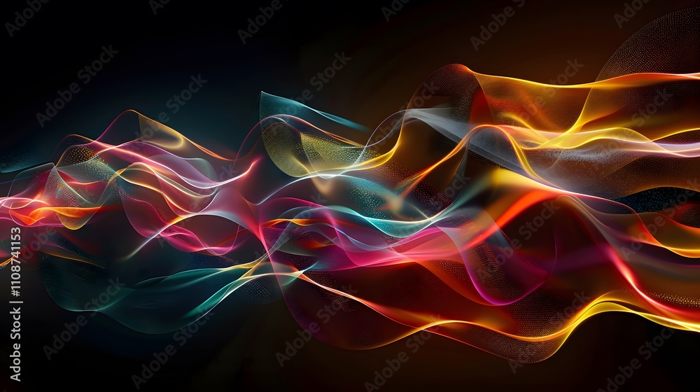 Wall mural abstract colorful waves flowing dynamically