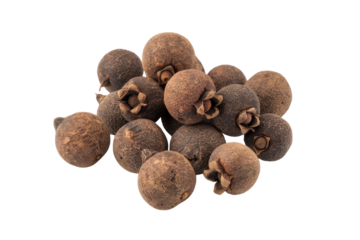 Bunch of allspice berries collected from the Caribbean garden on a sunny afternoon