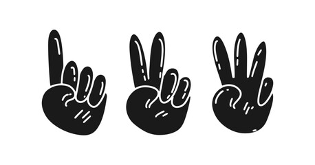 Obraz premium counting emoji hands icon