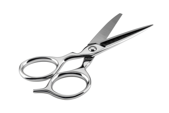 Sharp stainless steel scissors resting on a clean surface ideal for cutting various materials and crafts