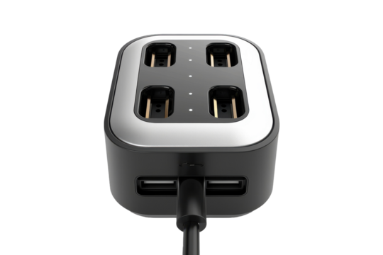 Multiple USB charging hub for efficient device charging at home or office, ideal for managing multiple gadgets