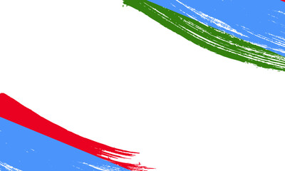 Karelia Flag with Brush Stroke Effect, Grunge brush stroke. Watercolor painting flag