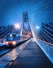 Obraz premium bridge at winter night