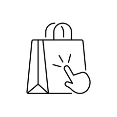 click and collect order, vector icon on white background