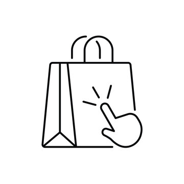 click and collect order, vector icon on white background