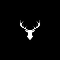 Deer head simple icon isolated on dark background