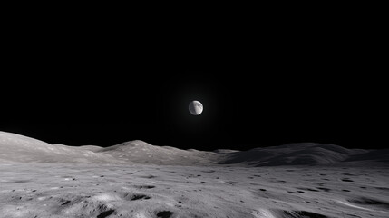 Earth's Majestic Horizon: View from Lunar Surface in Outer Space - AR 16:9