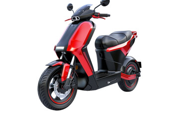 Electric scooter in vibrant red and black design showcasing modern urban transportation concepts