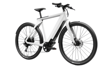 Modern electric bike showcasing sleek design and advanced technology in a studio setting