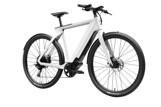 Modern electric bike showcasing sleek design and advanced technology in a studio setting