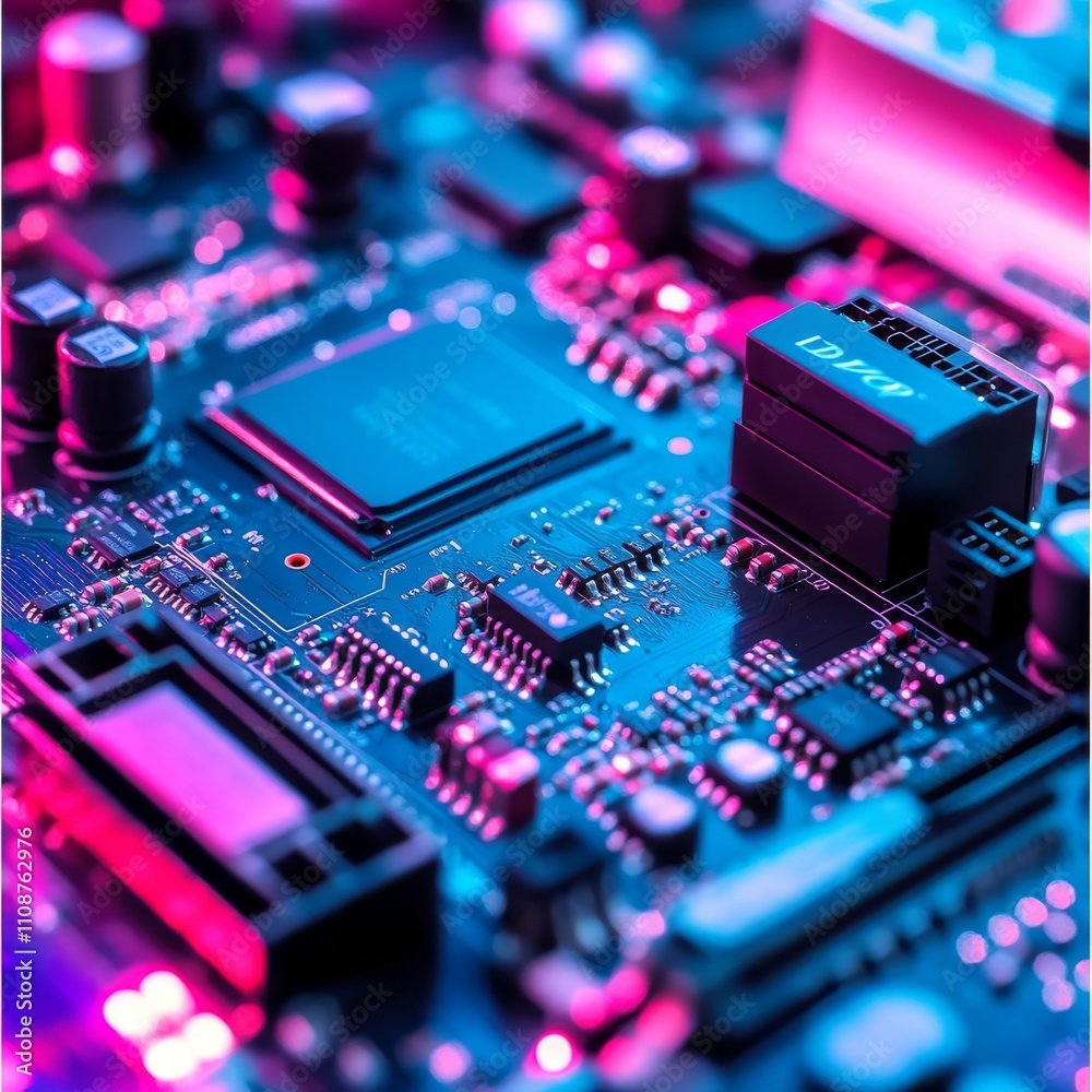 Leinwandbilder concept the motherboard in the picture is brain technology ram gaming. this motherboard has chipset 