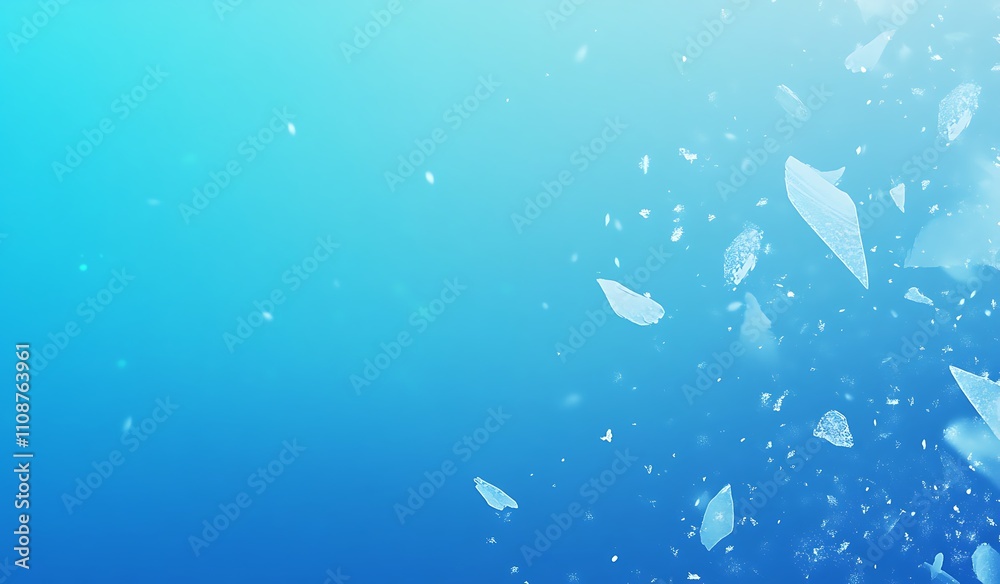 Fototapete A serene blue background with floating translucent shapes, creating a calm and dreamy atmosphere.