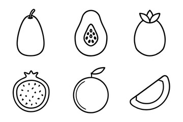 set of fruits icon