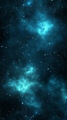 Fototapeta premium A mesmerizing cosmic backdrop of glowing blue nebulae and shimmering stars creating a sense of wonder in the universe.