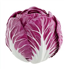 Obraz premium Vibrant Radicchio Vegetable on Clean Minimalist Background in Toy-like 3D