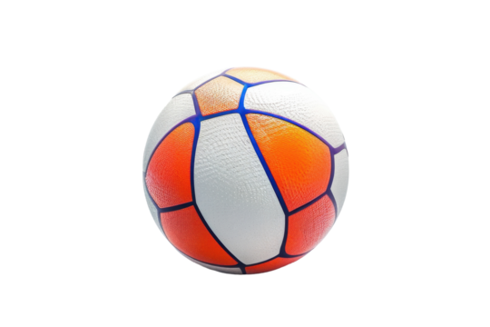 Colorful soccer ball resting on a flat surface with intricate patterns and vibrant colors