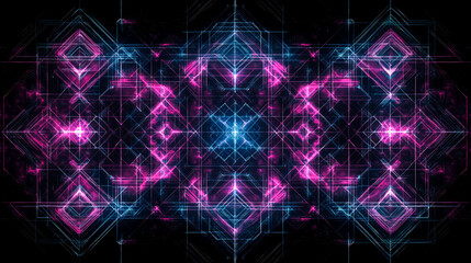 Fototapeta premium Abstract neon geometric pattern.