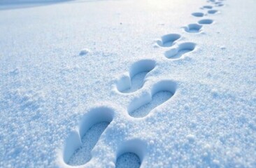 Footprints in fresh snow