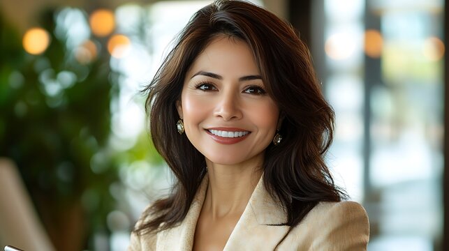 Professional businesswoman modern office portrait indoor confidence