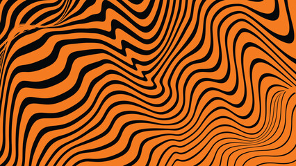 Black and orange angular stripes wave abstract background for backdrop or fabric style