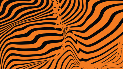 Black and orange angular stripes wave abstract background for backdrop or fabric style