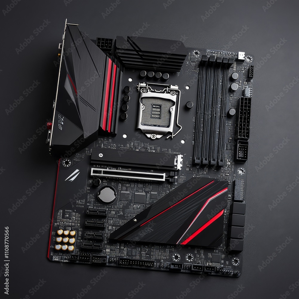 Leinwandbilder concept the motherboard in the picture is brain technology ram gaming. this motherboard has chipset 