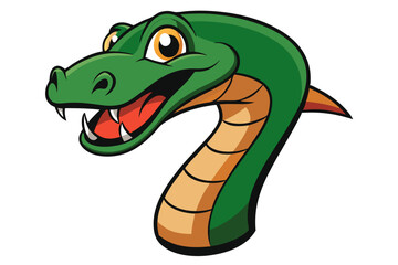 Obraz premium green snake cartoon