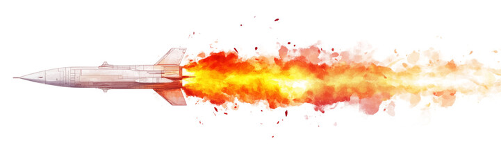 a colorful abstract missile isolated on a transparent background